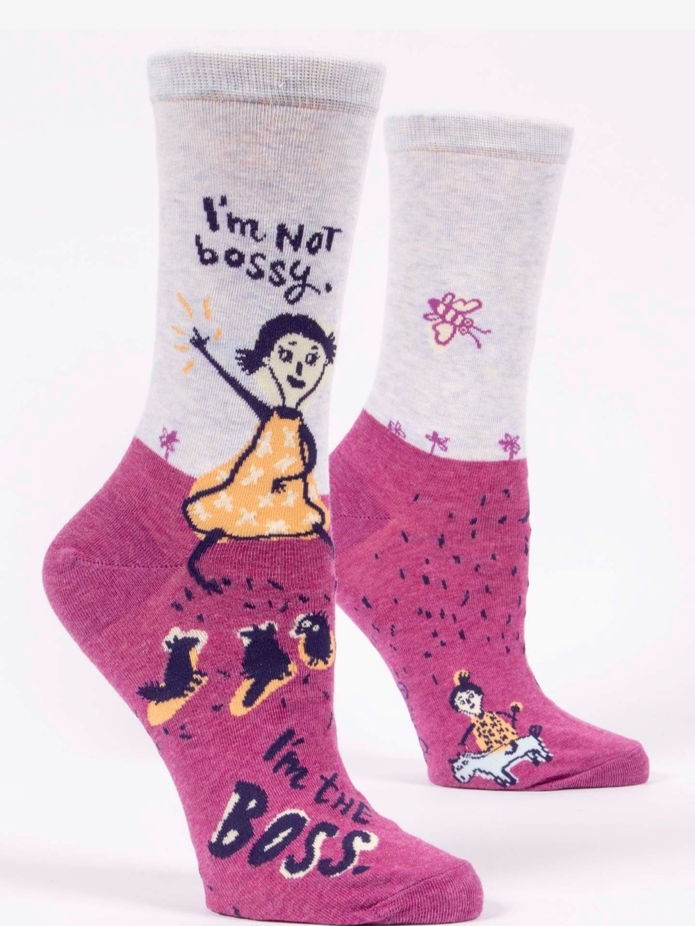 Blue Q I'm Not Bossy, I'm The Boss | Pink Novelty Crew Socks